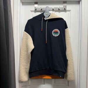 Scotch & Soda Black and Cream Hoodie Sweater